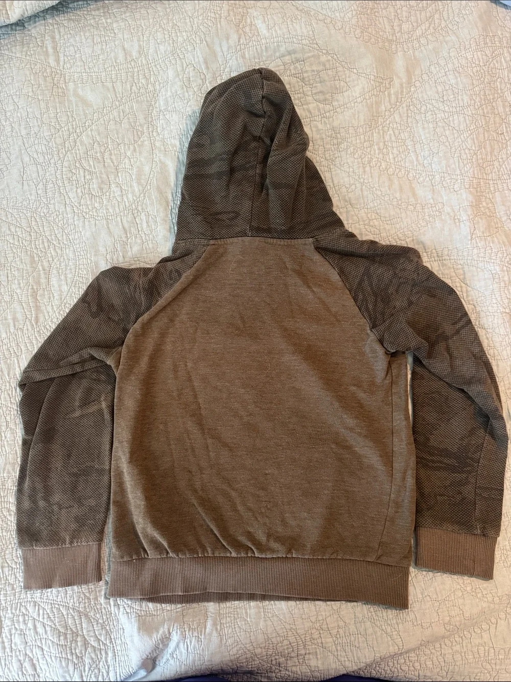 Under Armour Brown Hoodie with Bright Blue Logo - Kids